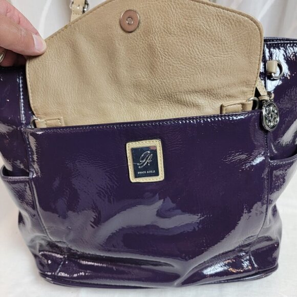 Grace Adele Patent Leather Purse with Clutch, Cosmetic Pouch, Shoulder Strap - Picture 6 of 12